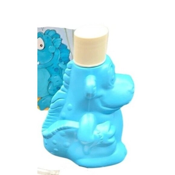 Sudsy Sinclair Blue Dinosaur Kids Liquid Soap Dispenser Set Avon Vintage 1980 - Picture 3 of 9